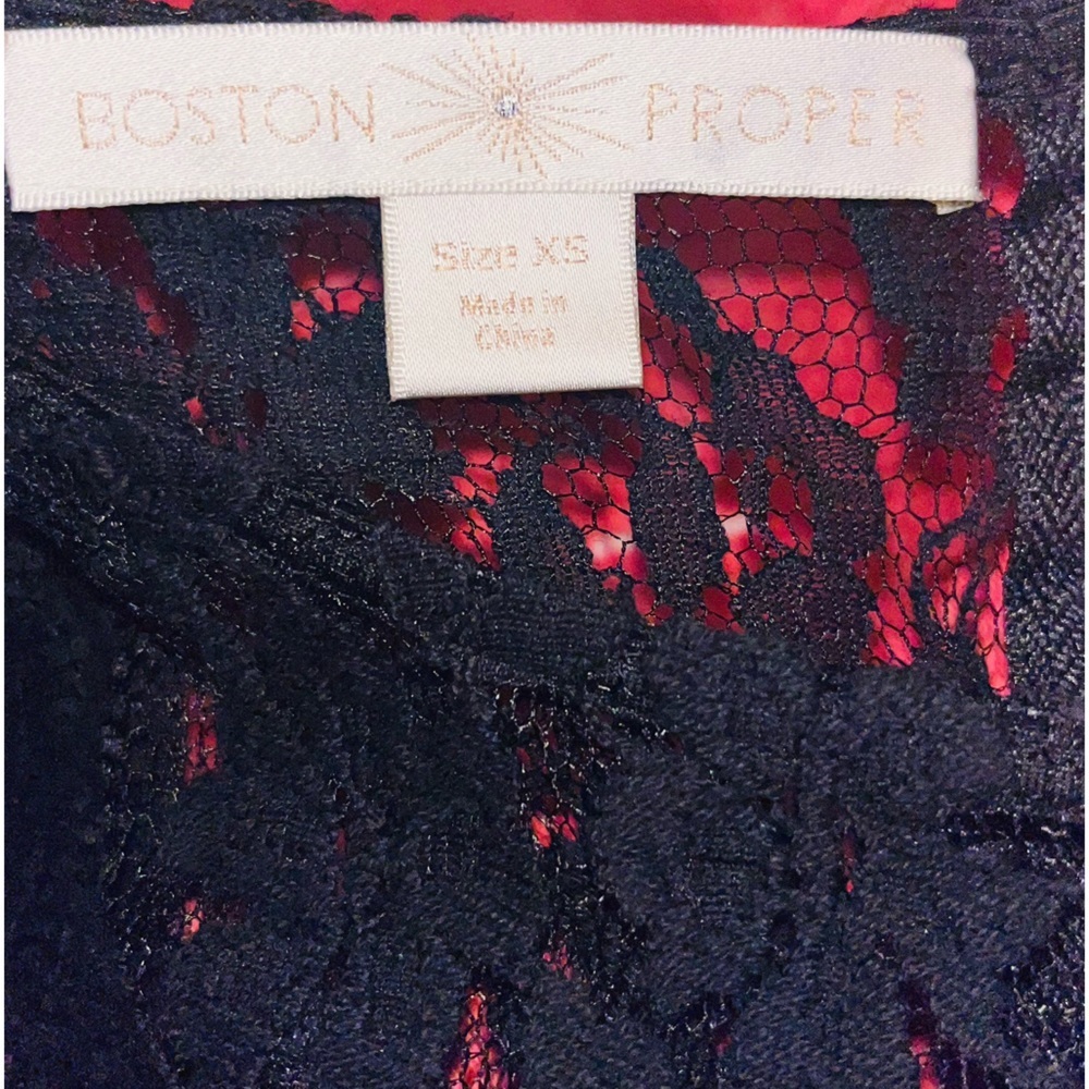 NWT! π₯ Size XS Boston Proper black lace dress with zipper in back, retails 119$ - Picture 8 of 11